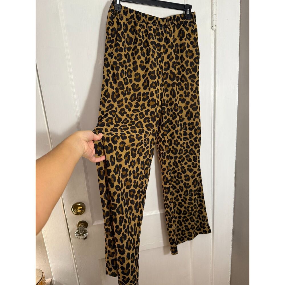 Michael Kors Wide Leg Flowy Cheetah Print Pants
